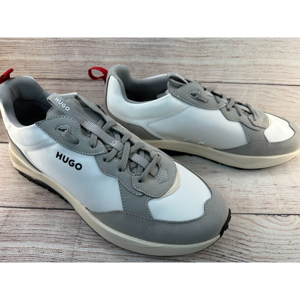 Hugo Kane Running Sneaker Shoes Mens Size 11 Gray White Low Top Lace Up Athletic